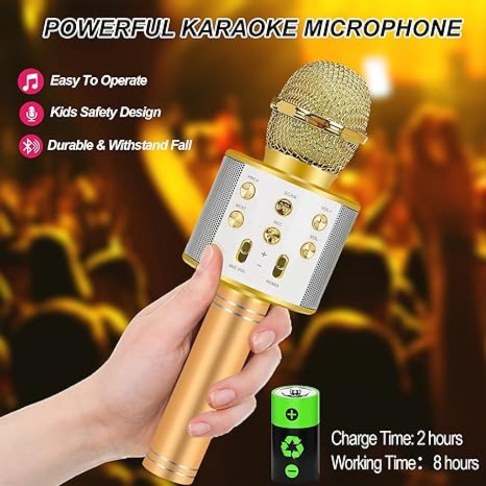 Gold Karaoke Microphone for Kids